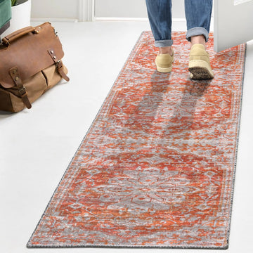 Asa Ornate Medallion Washable Area Rug